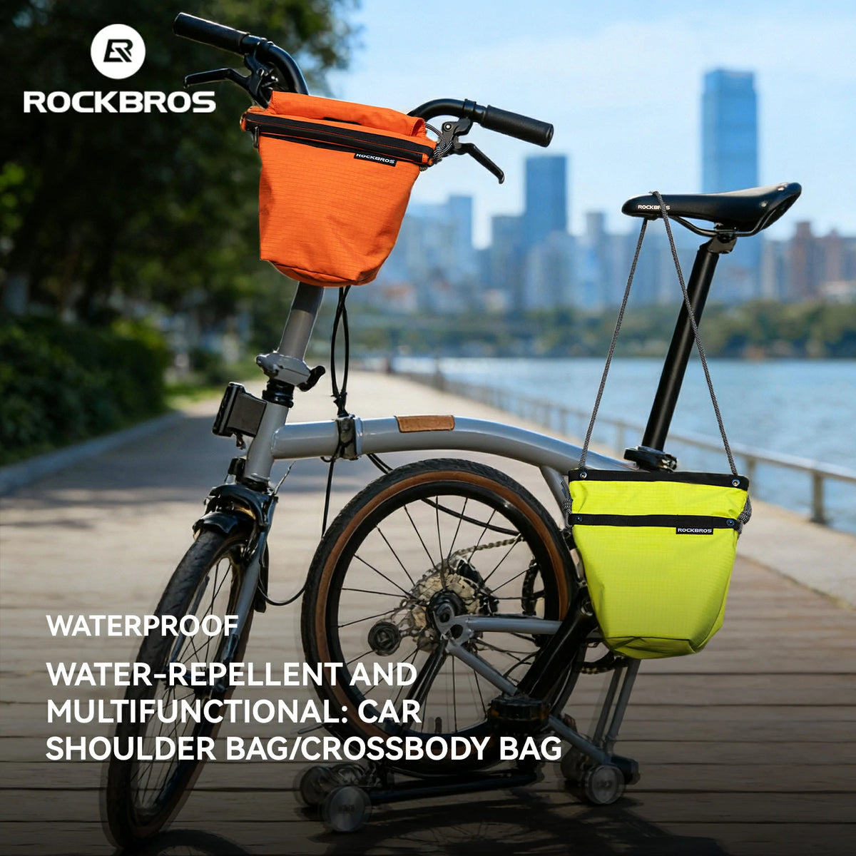 Convertible Bike Front Bag – Expandable Nylon Handlebar Crossbody Bag