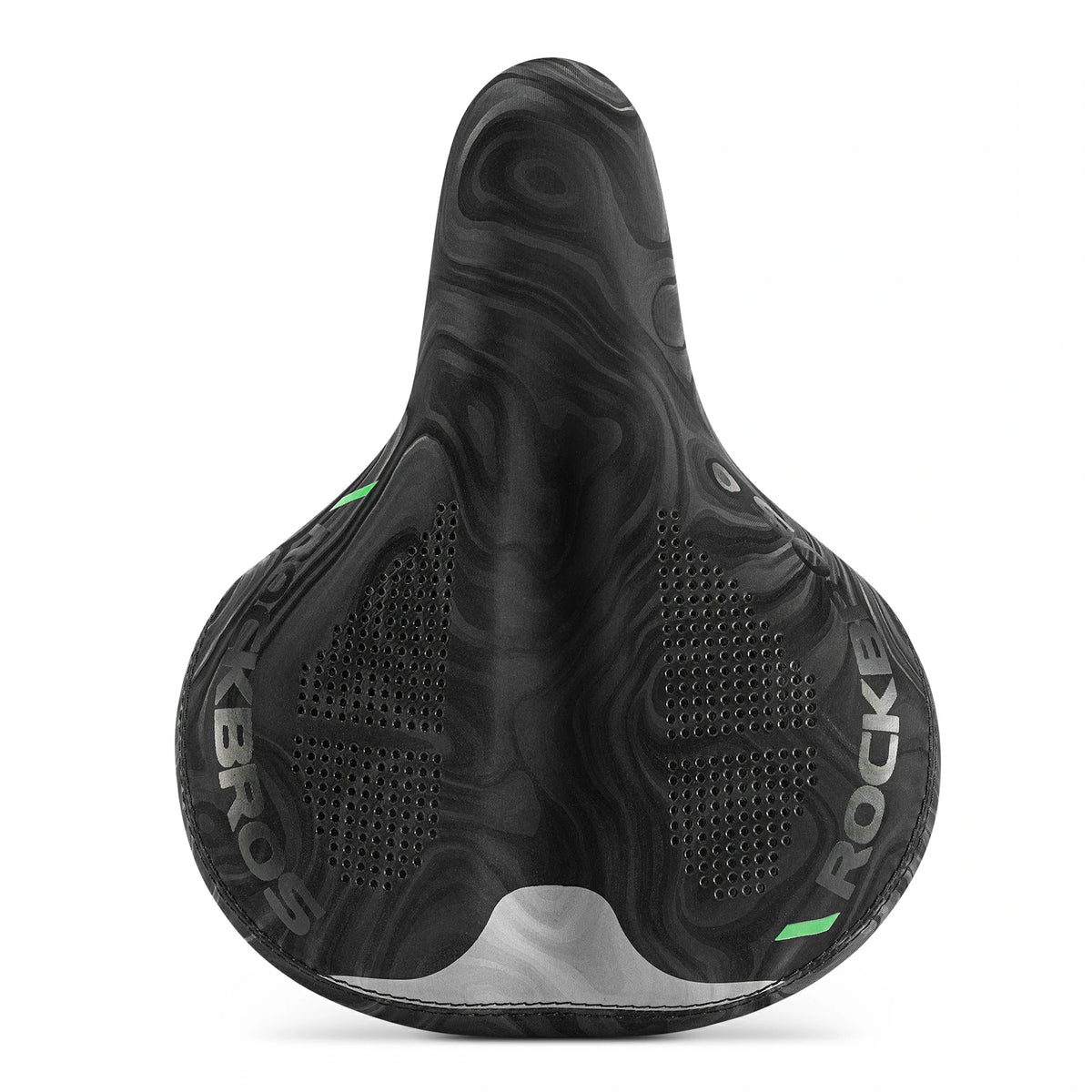 Asiento de bicicleta con amortiguación de aire ajustable, ancho, cómodo y con absorción de impactos