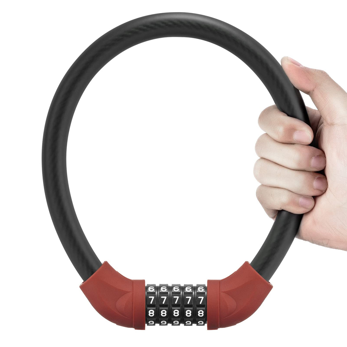 ROCKBROS 5-Digit Bike Cable Lock, Lightweight Portable Combination Lock