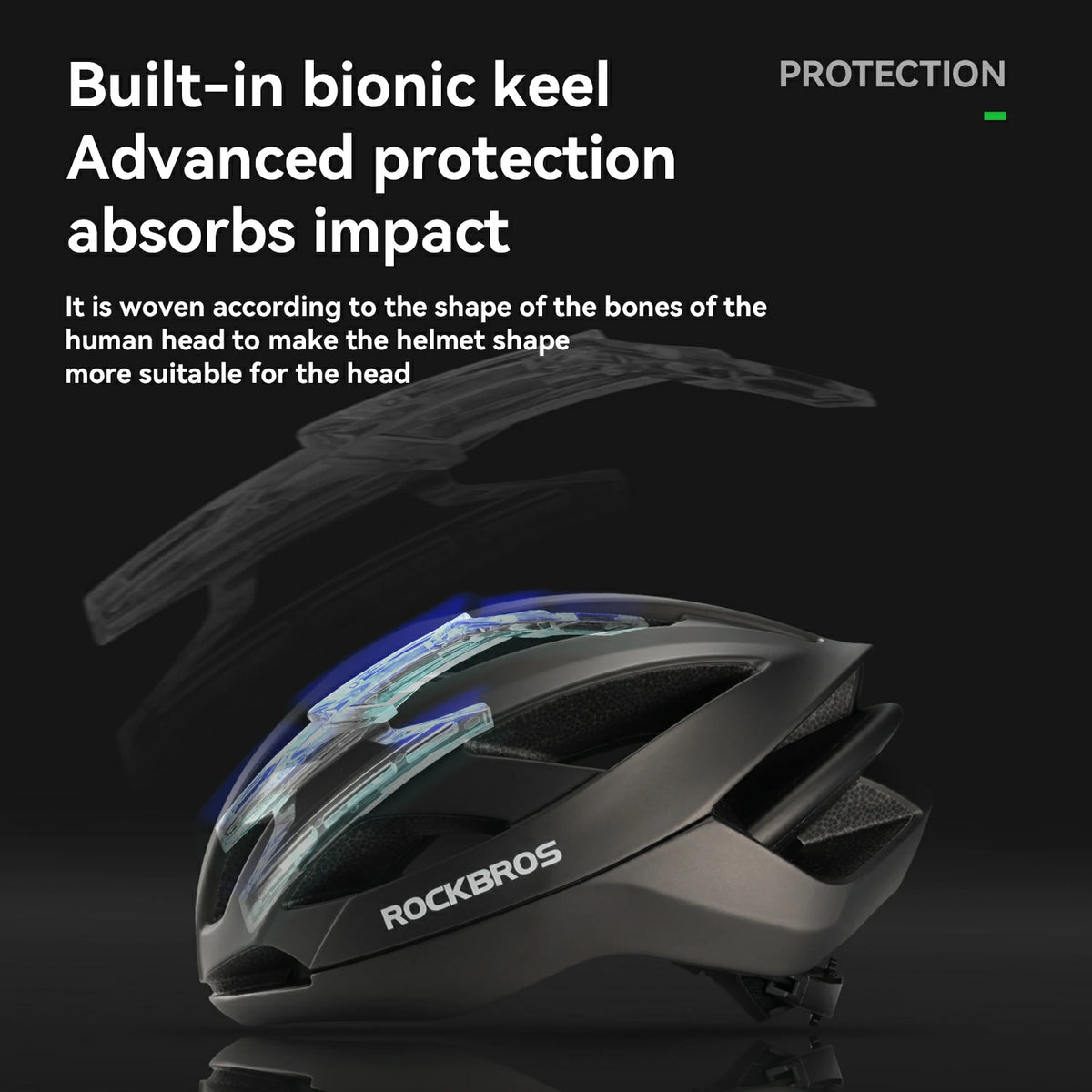 Cycling Helmet Bionic Support Antibacterial Liner Adjustable Fit