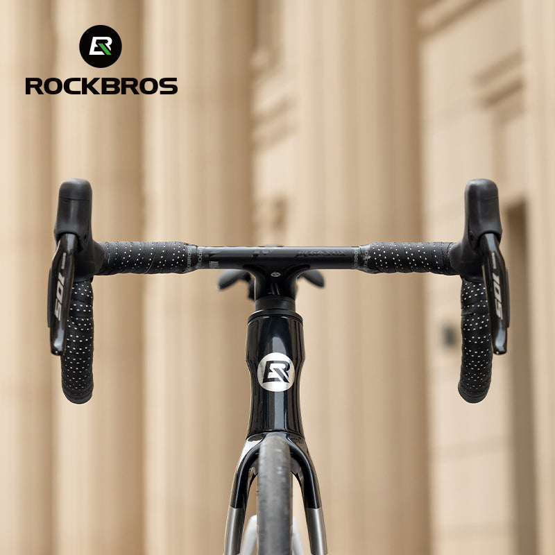 ROCKBROS Silicone PU Bicycle Handlebar Tape Soft Breathable Road Bike Tape Shock-absorption Anti-Slip Gravel Bicycle Handlebar Wrap Drop Bar Belt