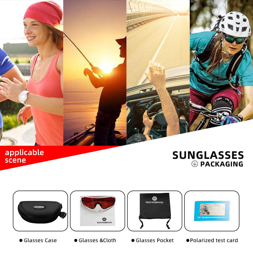 Gafas de Ciclismo Polarizadas de Montura Completa con Adaptador Óptico