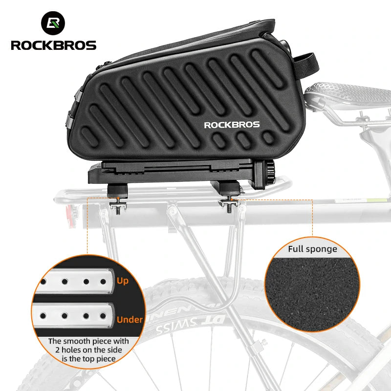 ROCKBROS Hard Shell EVA Bike Rack Bags Waterproof with Lock 7.5L