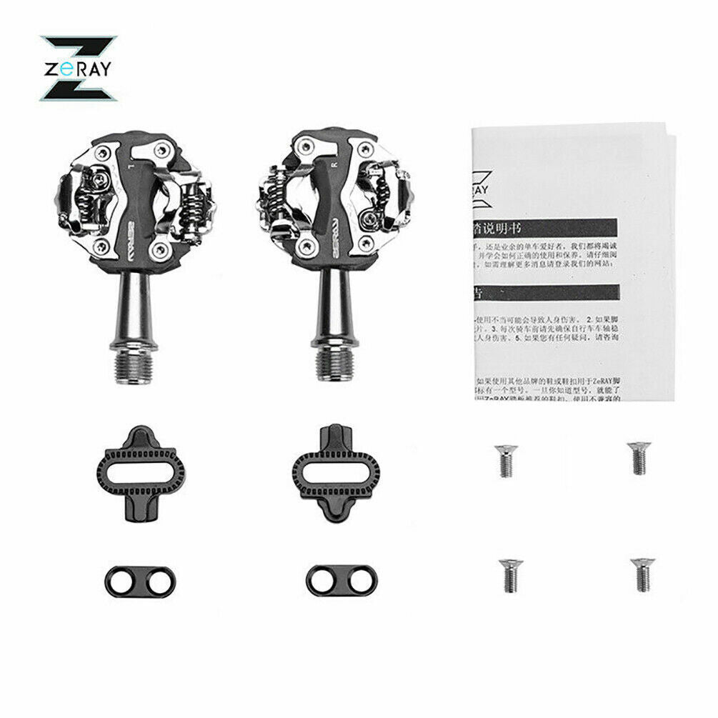 ROCKBROS ZERAY Bike Pedals Self-locking Aluminum Alloy Mountain Bike SPD CR-MO Pedals - ROCKBROSUSA