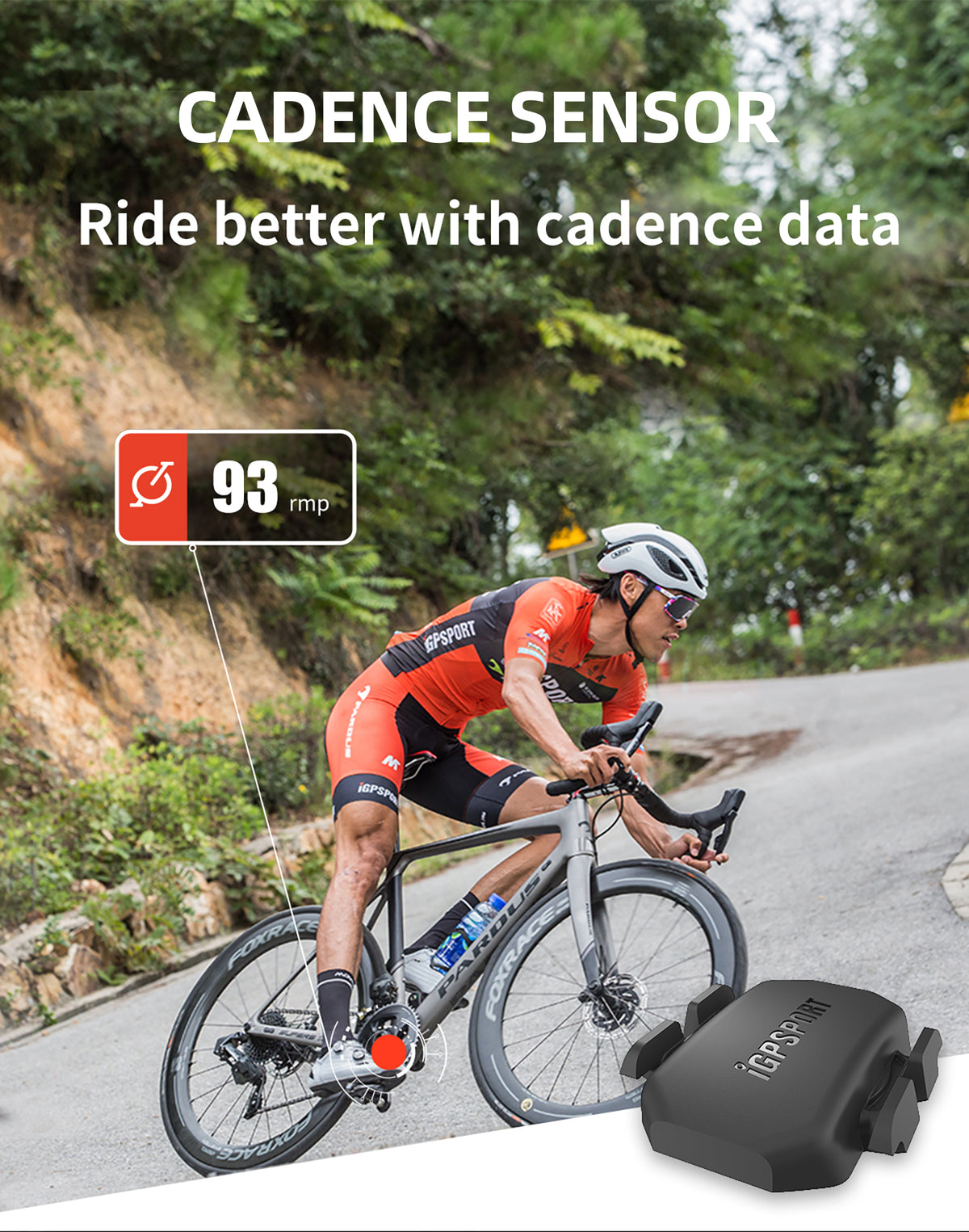 iGPSPORT Bike Speed & Cadence Sensor ANT+ Bluetooth 5.0 IPX7 Waterproof