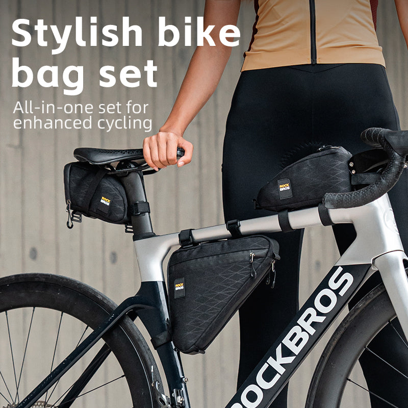 Juego de bolsas combinadas para bicicleta ROCKBROS, juego de bolsas para tubo superior/triángulo/sillín para ciclismo
