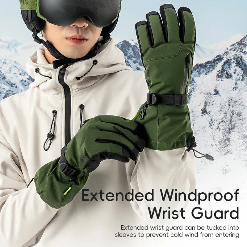 Qunature Ski Gloves Multi-Fabric, Touchscreen, Warmth Lock