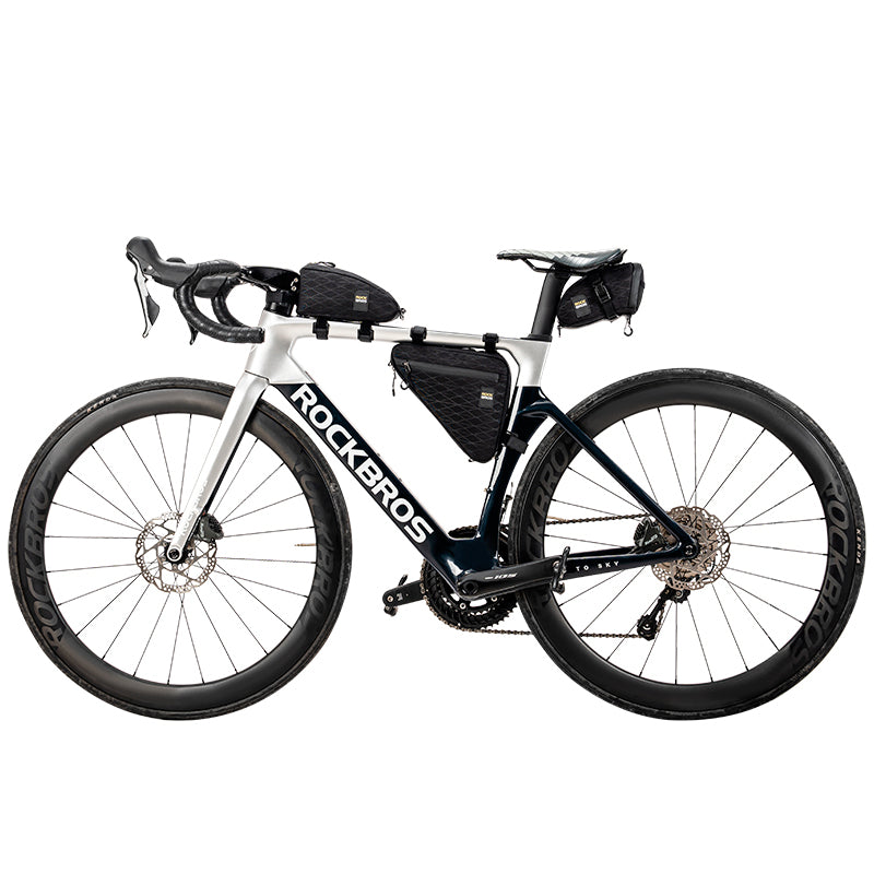 Juego de bolsas combinadas para bicicleta ROCKBROS, juego de bolsas para tubo superior/triángulo/sillín para ciclismo
