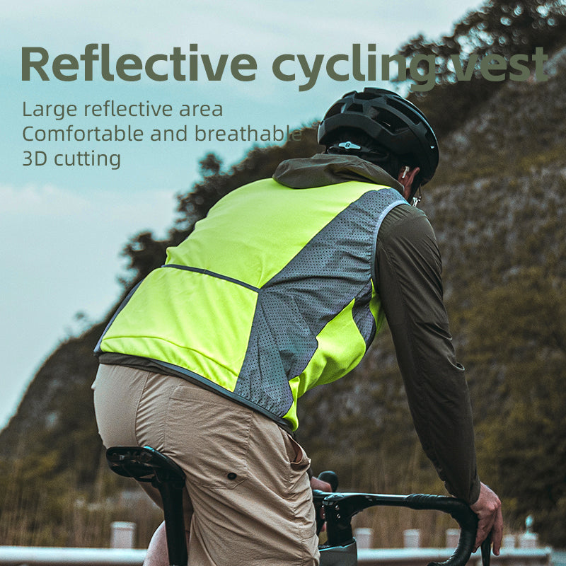 Rockbros Cycling Jacket Unisex Reflective Vest Breathable Night Running Vest Cycling Safety Warning - ROCKBROSUSA