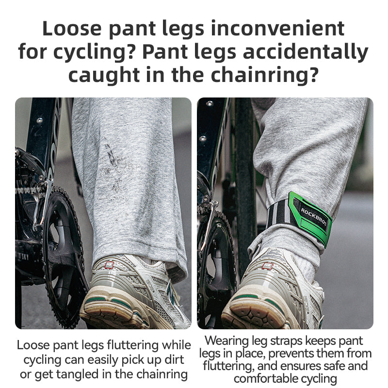 ROCKBROS Anti-Roll Chain Riding Leg Straps Adjustable Reflective