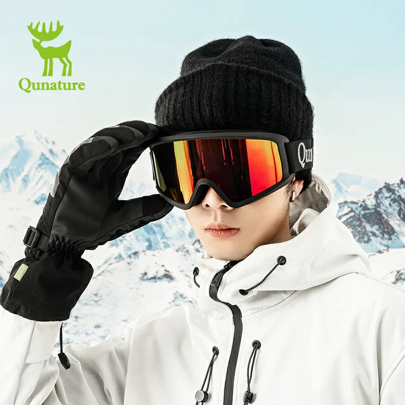 Qunature Anti-Fog Cylindrical Ski Goggles Double-Layer Lenses UV400 Protection