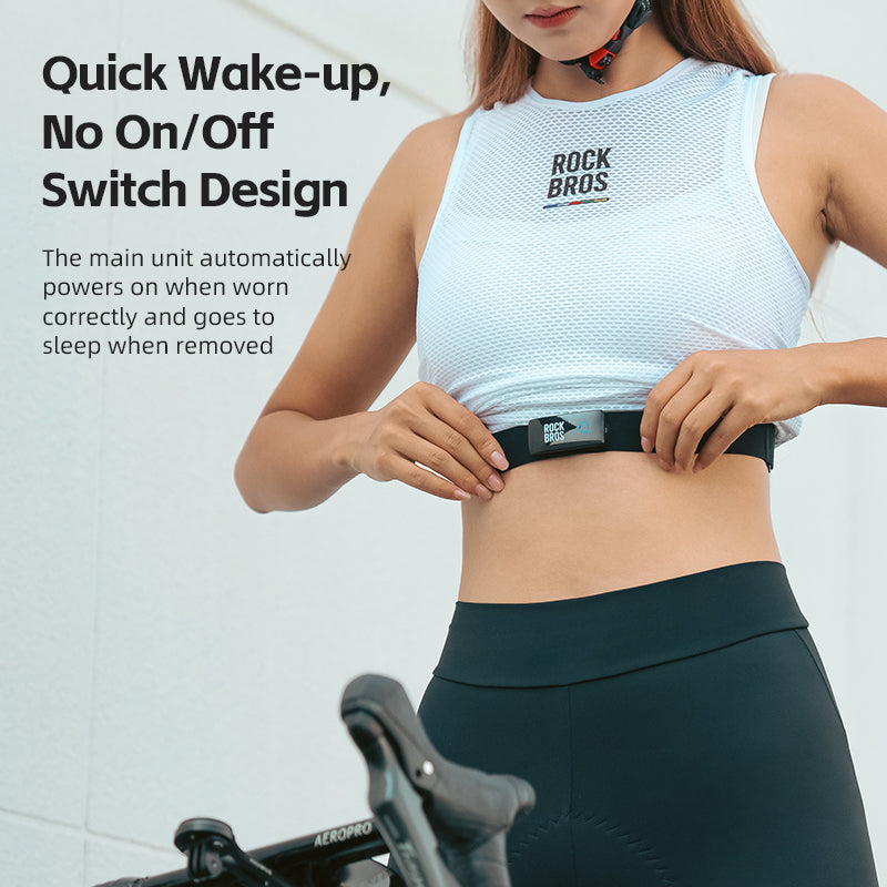 ROCKBROS Waterproof Heart Rate Monitor Chest Strap Rechargeable Bluetooth ANT+ - ROCKBROS