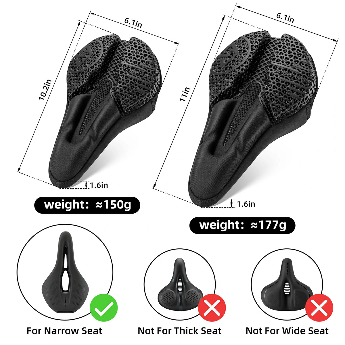 ROCKBROS 3D Printing Cushion Bike Seat Cover