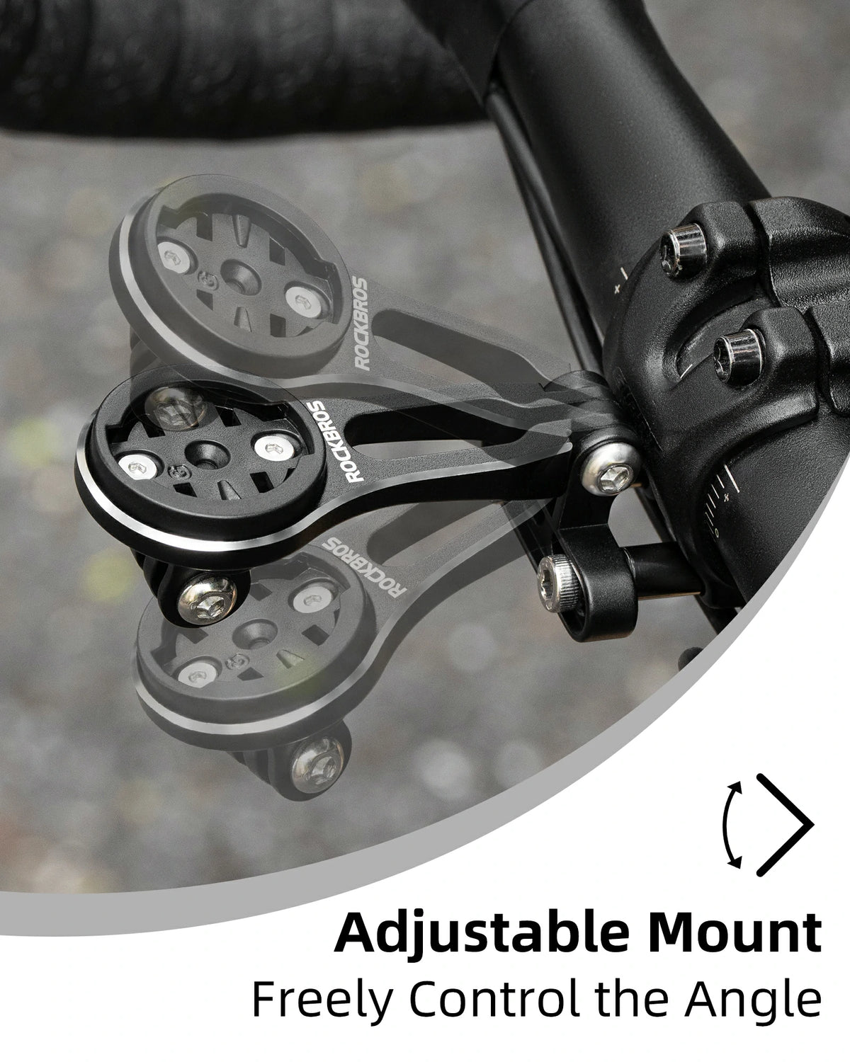 ROCKBROS Bike Computer Mount Out-Front Aluminum Integrated Bicycle Cycling Computer Mount