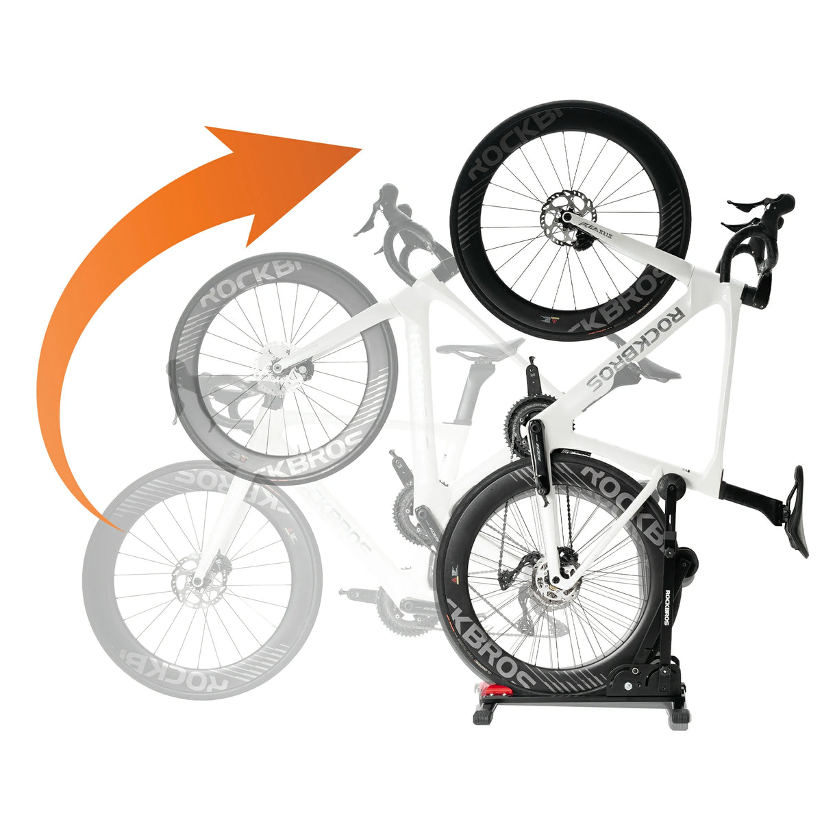 Soporte ajustable para bicicletas 2 en 1, plegable, de suelo, vertical, de acero al carbono resistente para ruedas de 24"-27.5"
