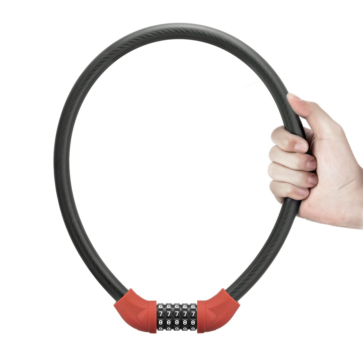 ROCKBROS 5-Digit Bike Cable Lock, Lightweight Portable Combination Lock