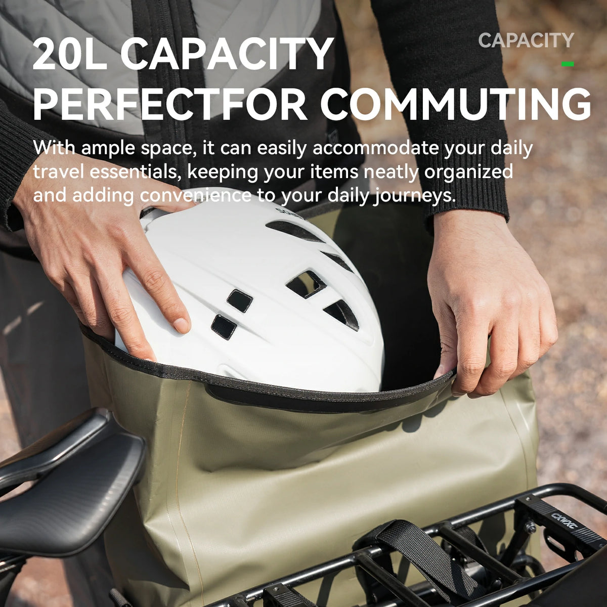 Bolsa impermeable para portaequipajes de bicicleta, alforja trasera enrollable de 20 L