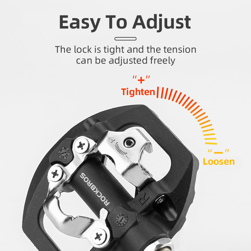 ROCKBROS SPD Dual-Purpose Bike Pedals - Compatible with Shimano MTB/Road - ROCKBROSUSA