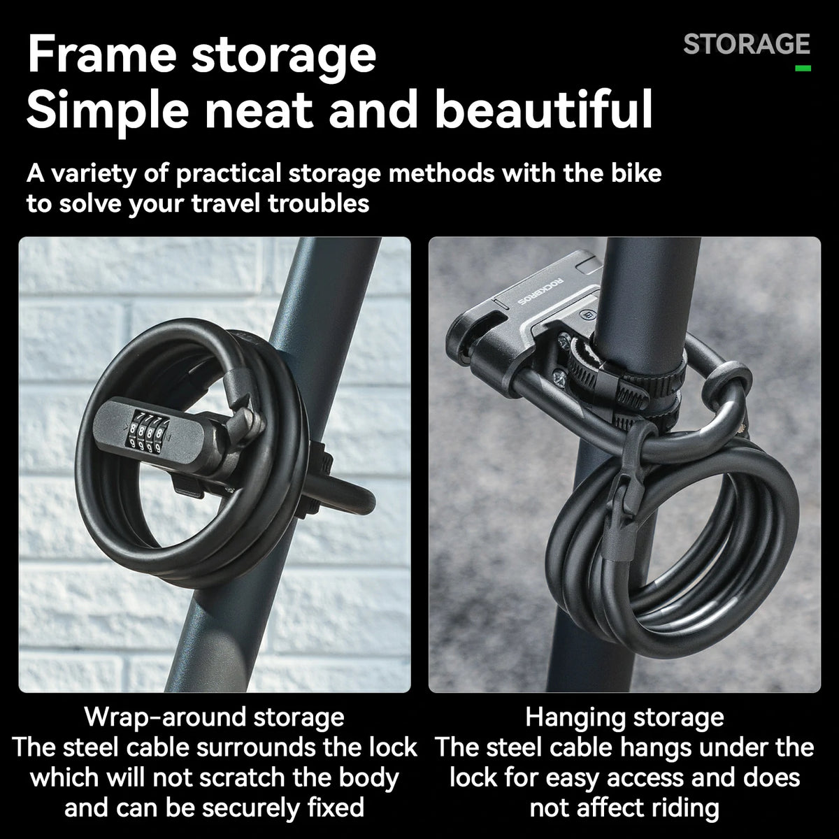ROCKBROS U-Lock and Cable Scooter Bike Lock