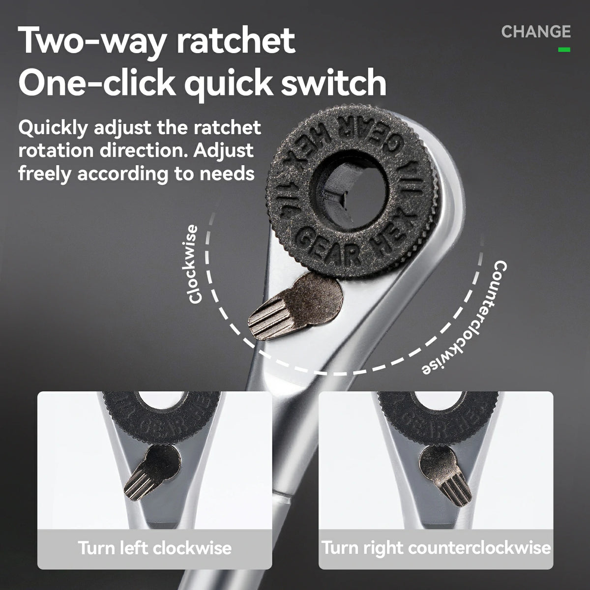 S2 Alloy 1/4" Drive Ratchet Handle 72-Tooth Compact Bike Repair Kit with 8 Bits