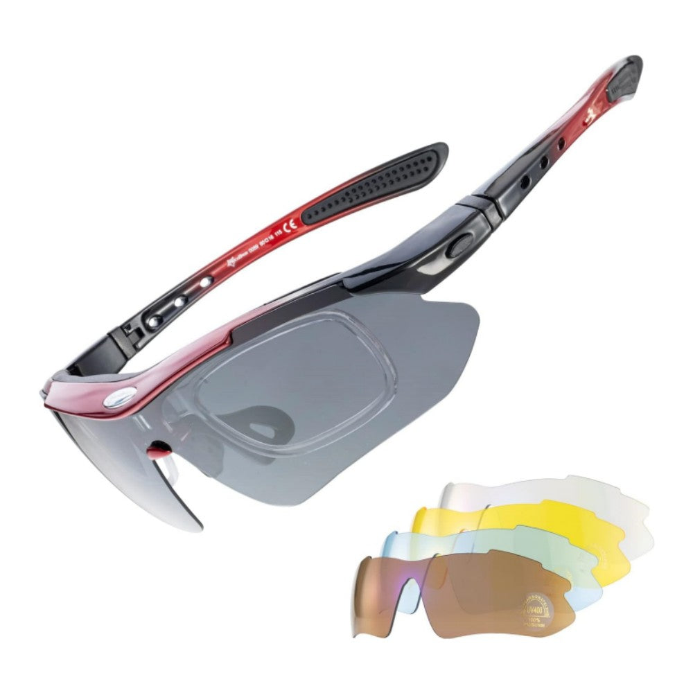 ROCKBROS-Slim Polarised Sports Sunglasses With 4 Interchangeable Lens - ROCKBROS