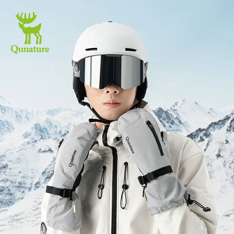 Qunature Full-Palm Ski Gloves Windproof Touchscreen Enhanced Grip