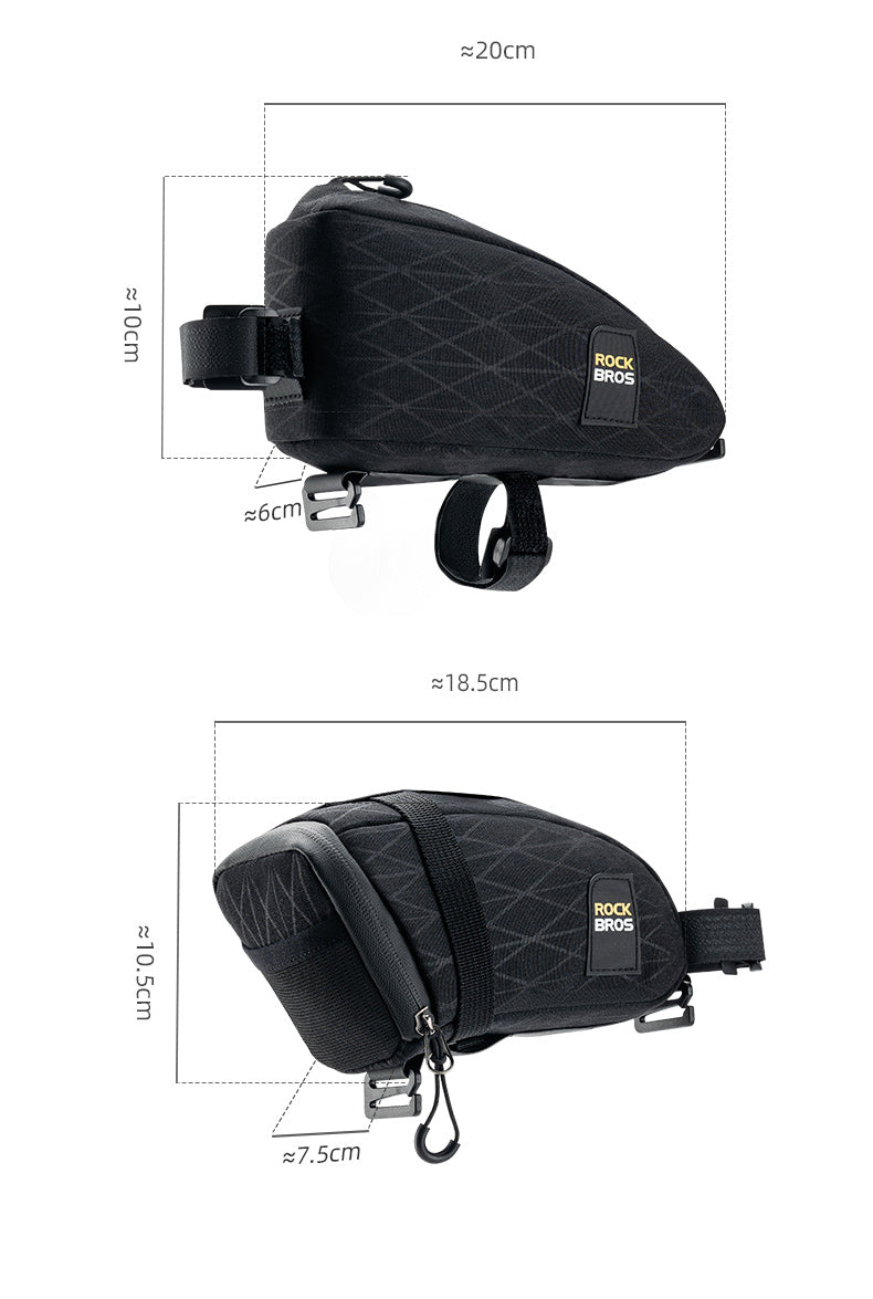 Juego de bolsas combinadas para bicicleta ROCKBROS, juego de bolsas para tubo superior/triángulo/sillín para ciclismo