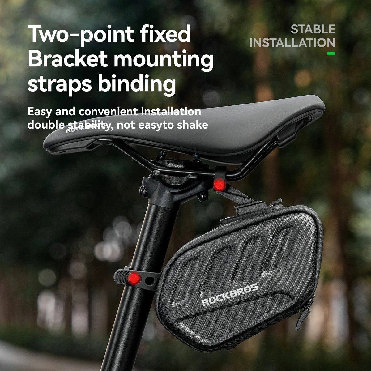 ROCKBROS 3D Shell Saddle Bike Seat Bag with Light Tail