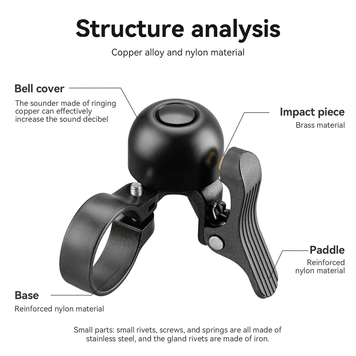 ROCKBROS Bike Bell for Road Bike with Loud Sound