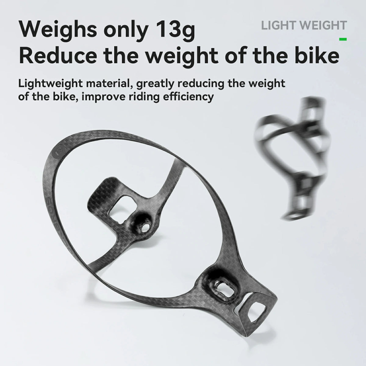 ROCKBROS 100% Carbon Fiber 13g Ultra-Light Bike Water Bottle Holder