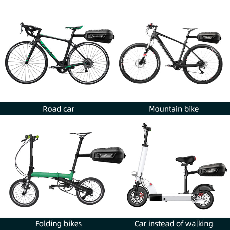 ROCKBROS 12L Hard Shell Rainproof MTB Road Bike Saddle Rear Rack Bag with Bike Cargo Rack