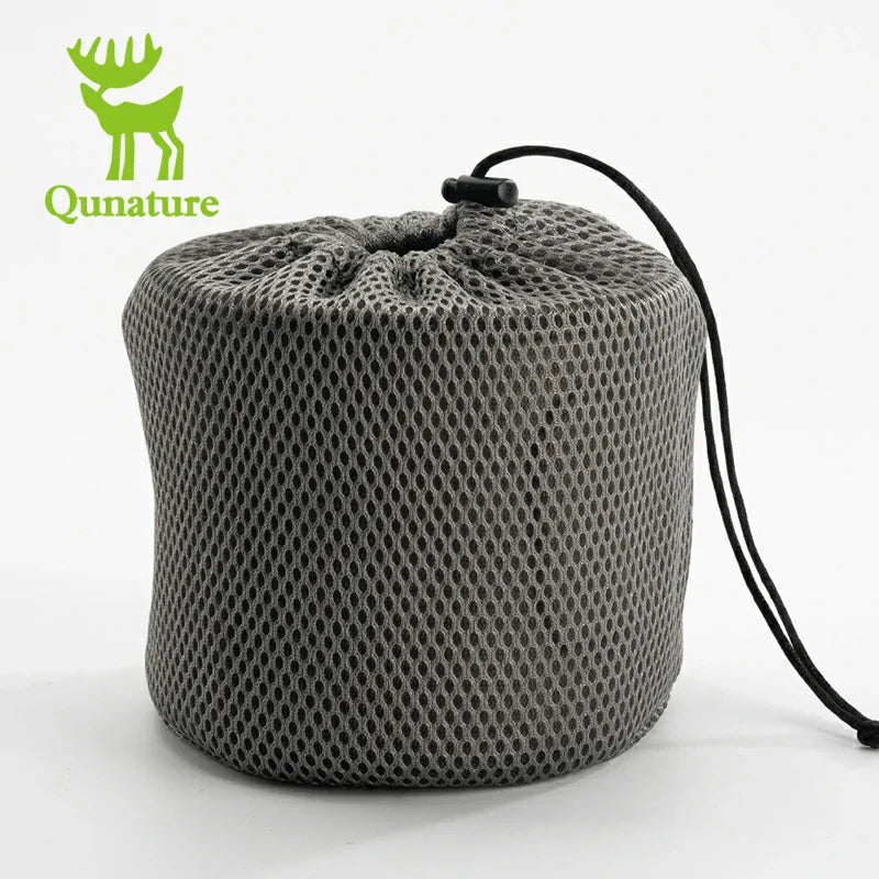 Vaso de camping de titanio puro Qunature de 1100 ml con asa plegable y peso ligero