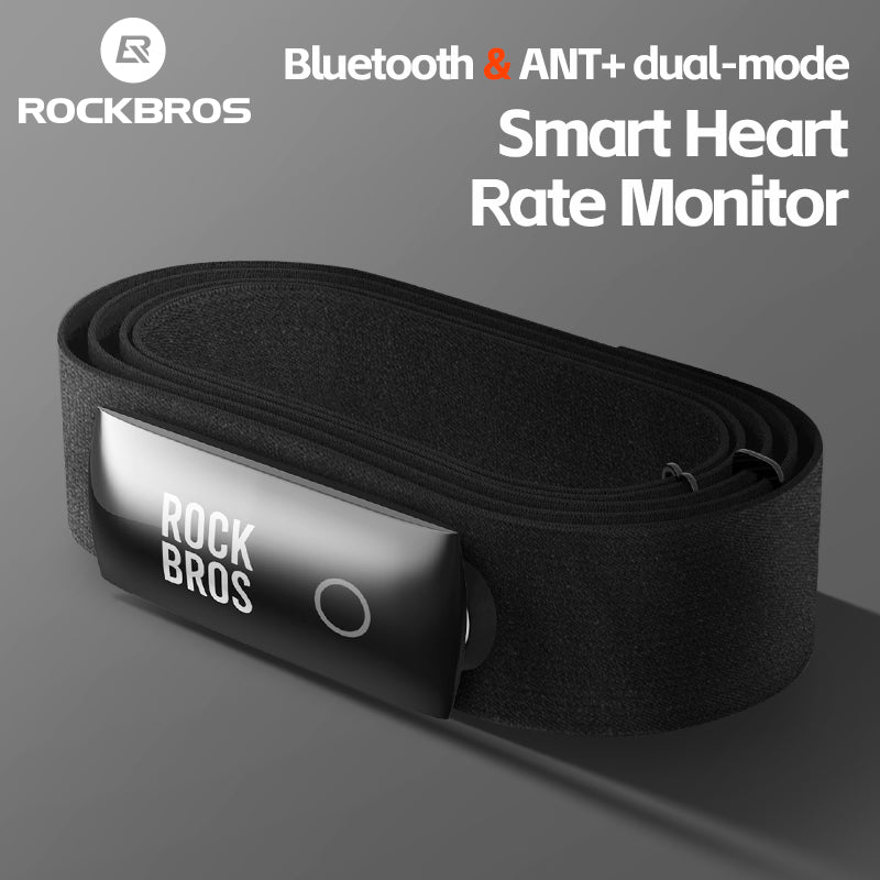 ROCKBROS Waterproof Heart Rate Monitor Chest Strap Rechargeable Bluetooth ANT+ - ROCKBROS