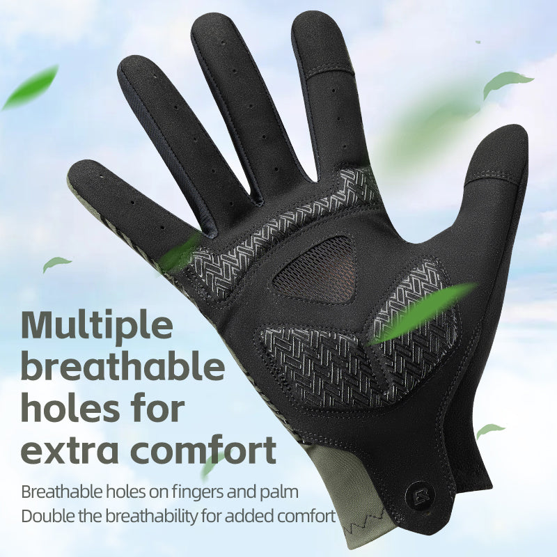 ROCKBROS MTB Gloves - Touch Screen, Anti-Slip Full Finger Cycling Gloves - ROCKBROSUSA