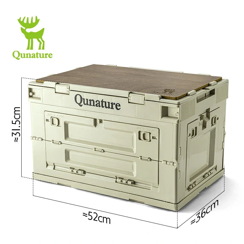 Qunature Outdoor Folding Storage Box with Multi-Door Design and Tabletop Option