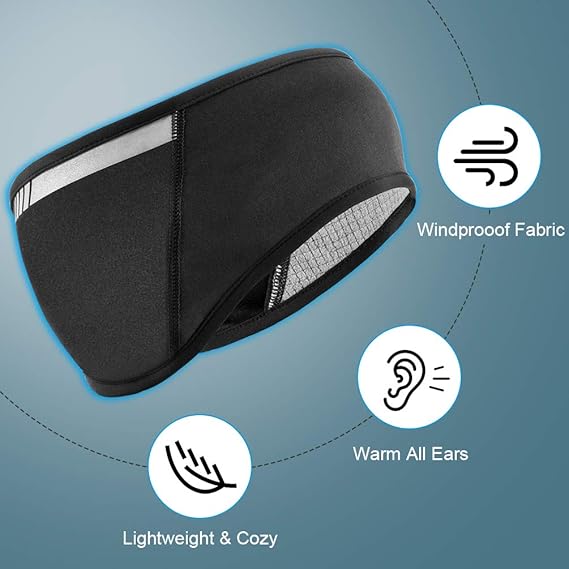 ROCKBROS Fleece Ear Warmers Headband for Running Cycling Skiing Winter Warmth