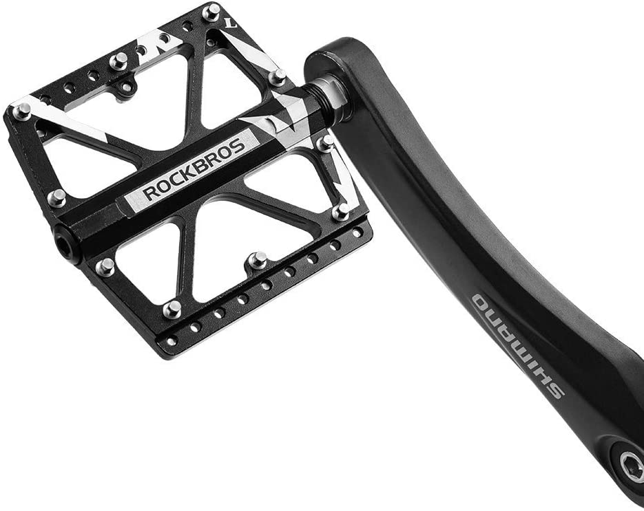 Pedales de Bicicleta de Montaña ROCKBROS de Aleación de Aluminio de Gran Tamaño - NEGRO