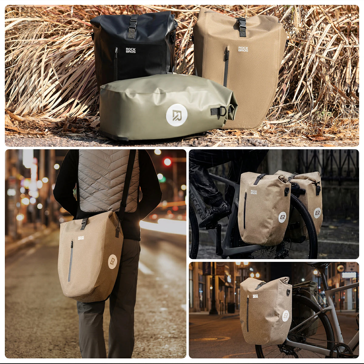 Bolsa impermeable para portaequipajes de bicicleta, alforja trasera enrollable de 20 L