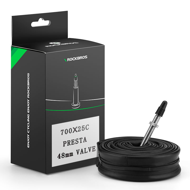 ROCKBROS 700X23/25/28/35C Road Bike Inner Tube 48mm Presta/Schrader Valve High Self Sealing Butyl Rubber - ROCKBROS