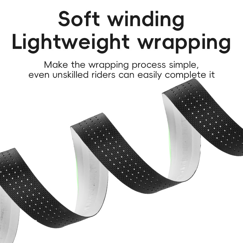 ROCKBROS Silicone PU Bicycle Handlebar Tape Soft Breathable Road Bike Tape Shock-absorption Anti-Slip Gravel Bicycle Handlebar Wrap Drop Bar Belt