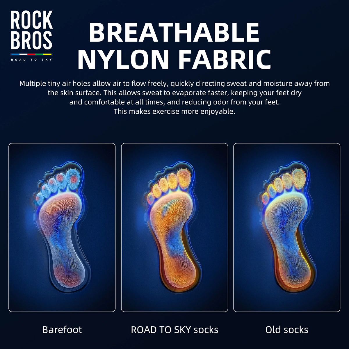 ROCKBROS-Bike-Socks-Breathable-Fabric-Antibacterial