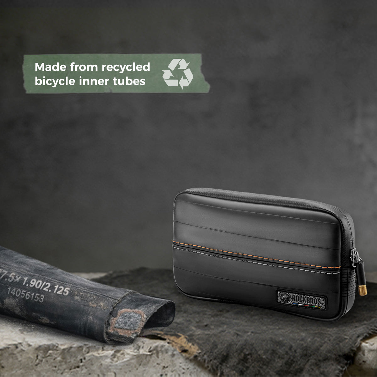Sustainable Eco-Friendly Recycled Tire Bike Wallet 0.4L ROAD TO SKY