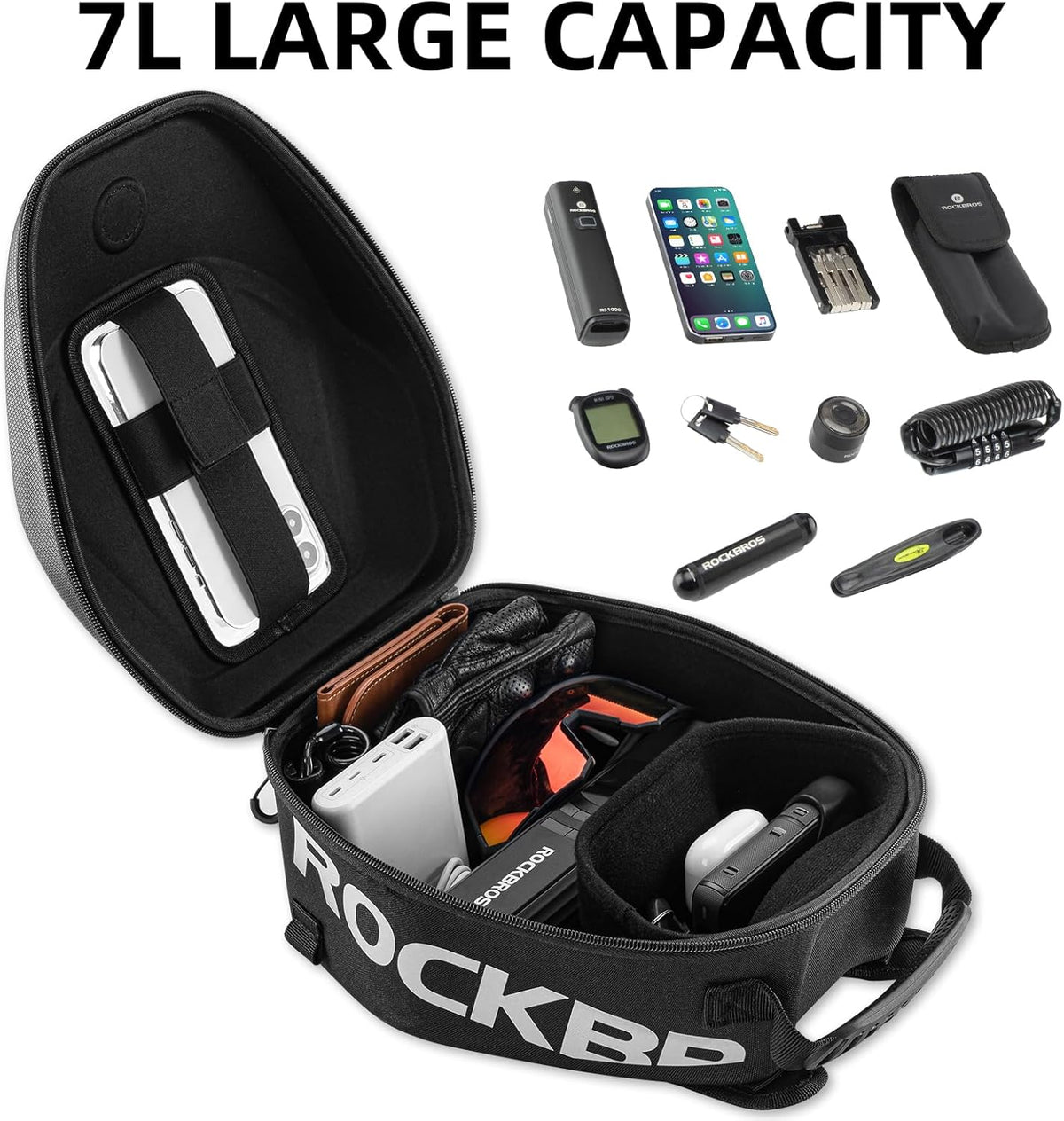 ROCKBROS 7L Waterproof Motorcycle Tank Bag Touchscreen Phone Pouch - ROCKBROS