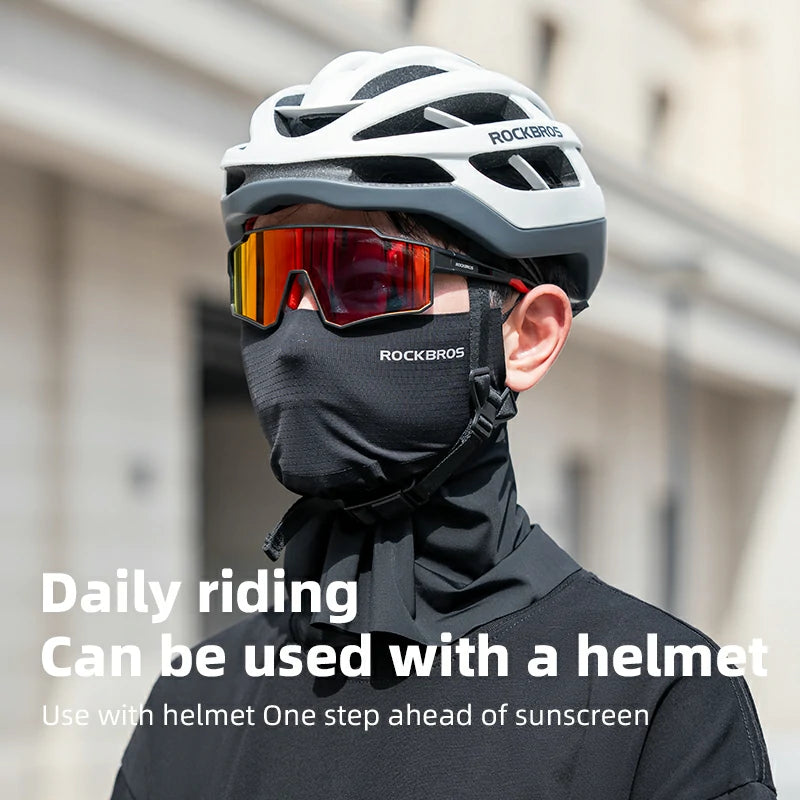 ROCKBROS Cooling Neck Gaiter with Ear Loops – UV Protection for Cycling