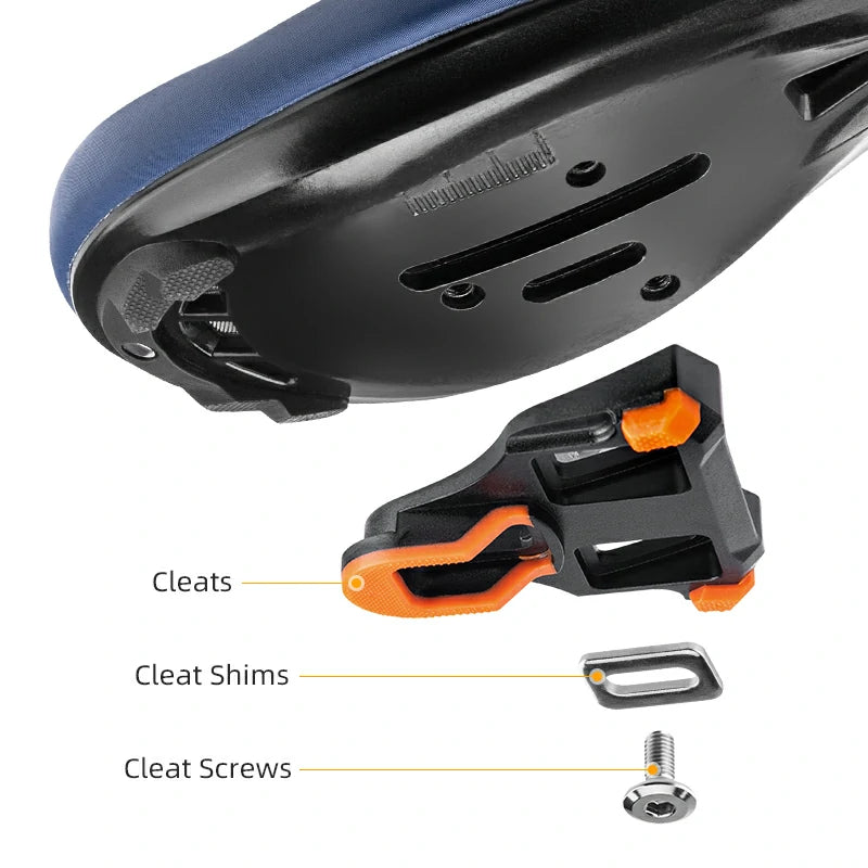Pedales automáticos de fibra de carbono SPD para bicicletas de carretera 9/16''