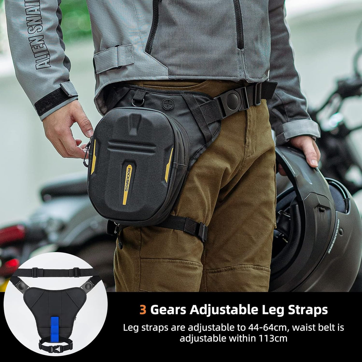 ROCKBROS 3-IN-1 Motorcycle Leg Bag Waterproof, Multi-Functional 10L Pack - ROCKBROS