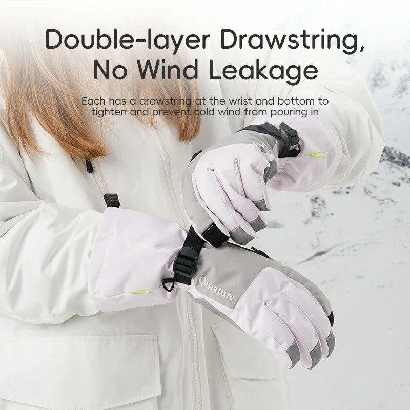 Qunature Ski Gloves Multi-Fabric, Touchscreen, Warmth Lock
