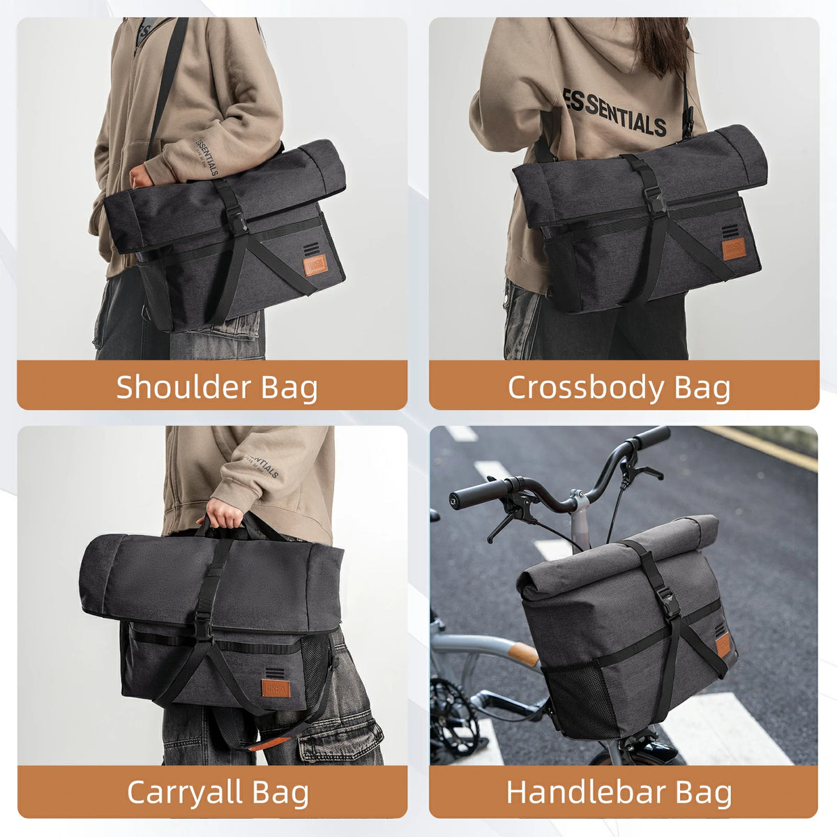ROCKBROS Bike Handlebar Folding Bike Bag Bike Accessories Bike Storage 8L-10L