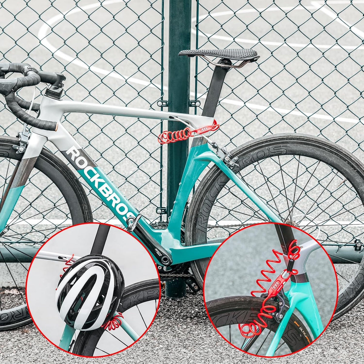 ROCKBROS Bike Lock Cable Combination Bicycle Lock - 6FT Long, Portable, Anti-Theft - ROCKBROS
