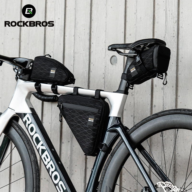 Juego de bolsas combinadas para bicicleta ROCKBROS, juego de bolsas para tubo superior/triángulo/sillín para ciclismo